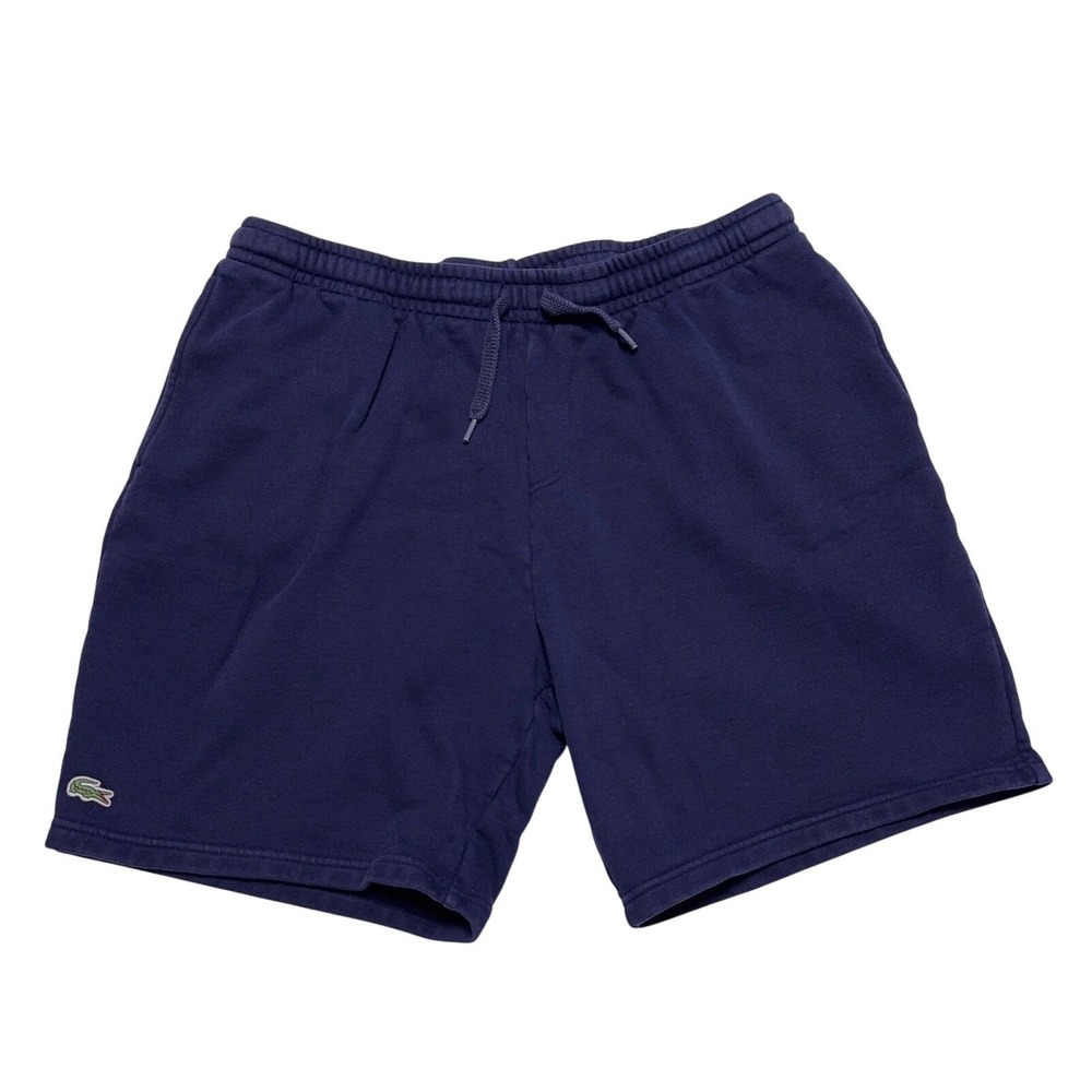 Lacoste Sport Fleece Sweat Shorts Mens XXL‎ Navy Blue 7" Inseam